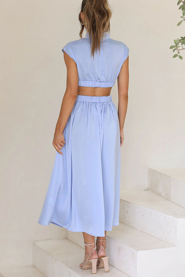 Quincy – Midi Dress with Cut-Out and Pockets