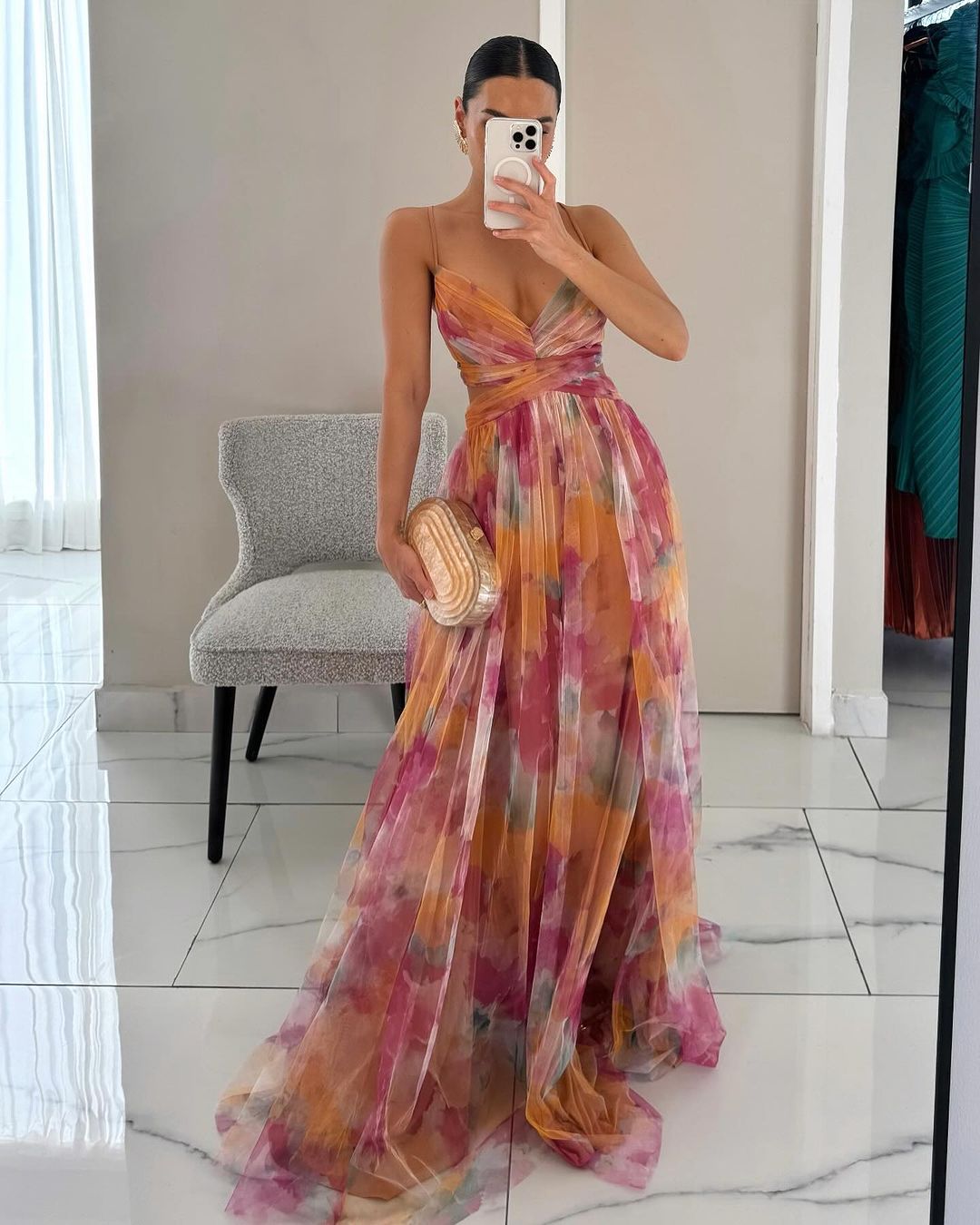 Giselle – Enchanting Long Floral Print Dress