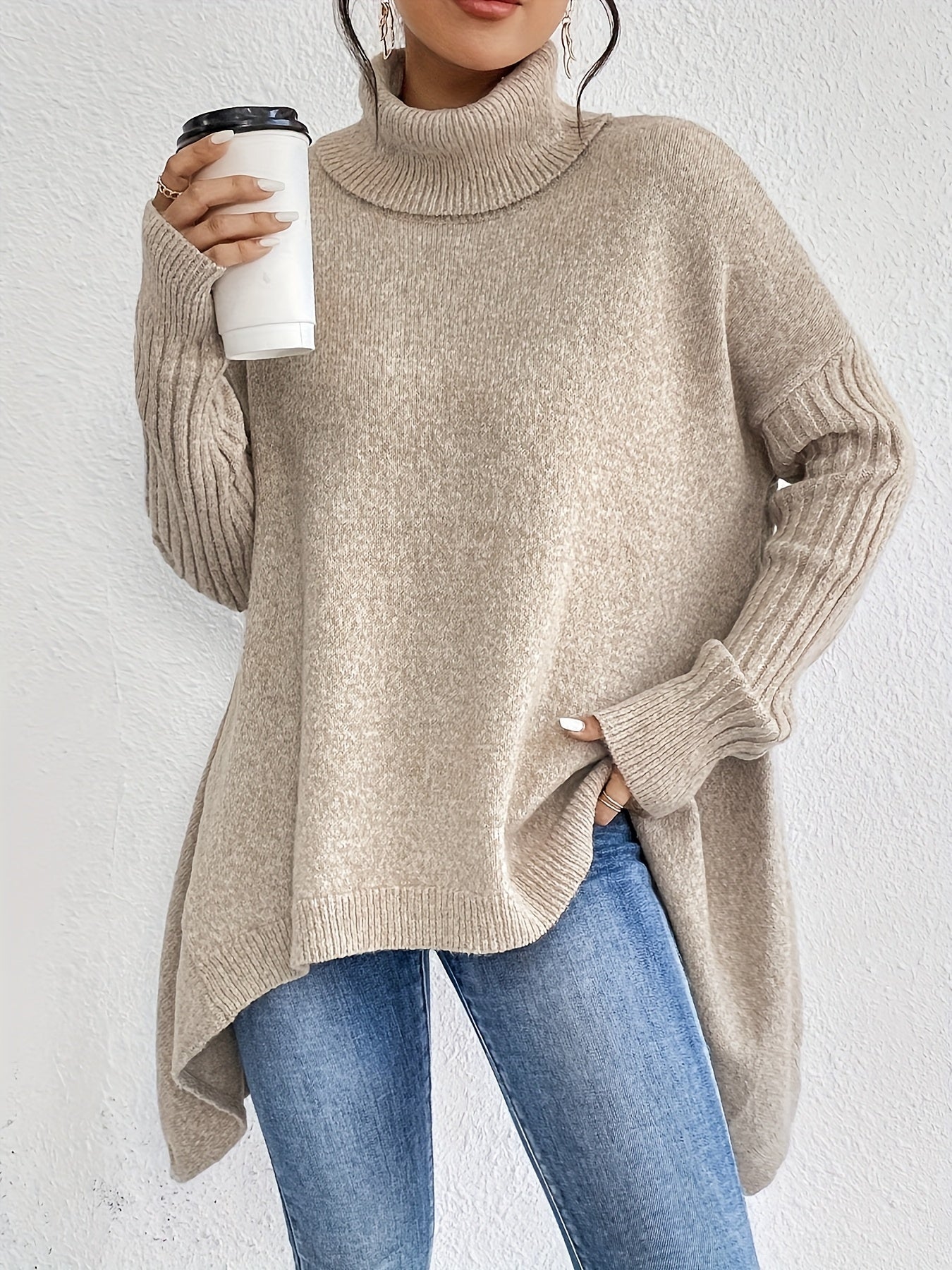 Elena - Luxe Knit High Neck Sweater