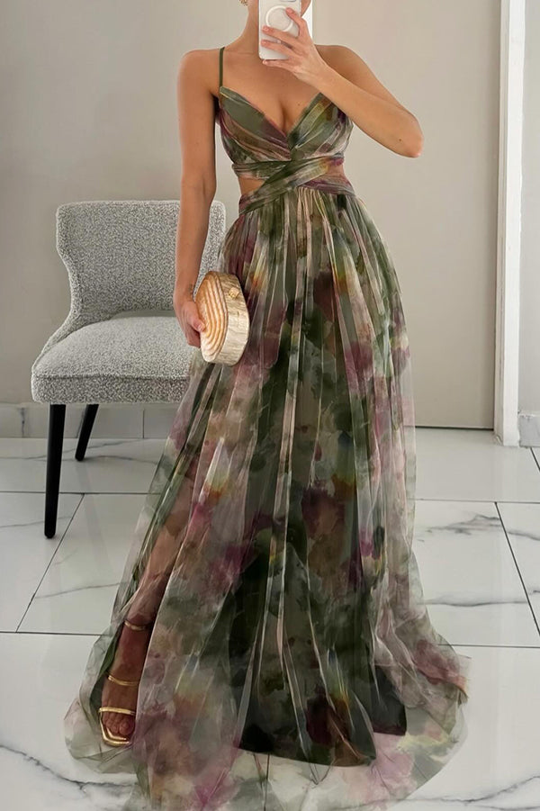 Giselle – Enchanting Long Floral Print Dress