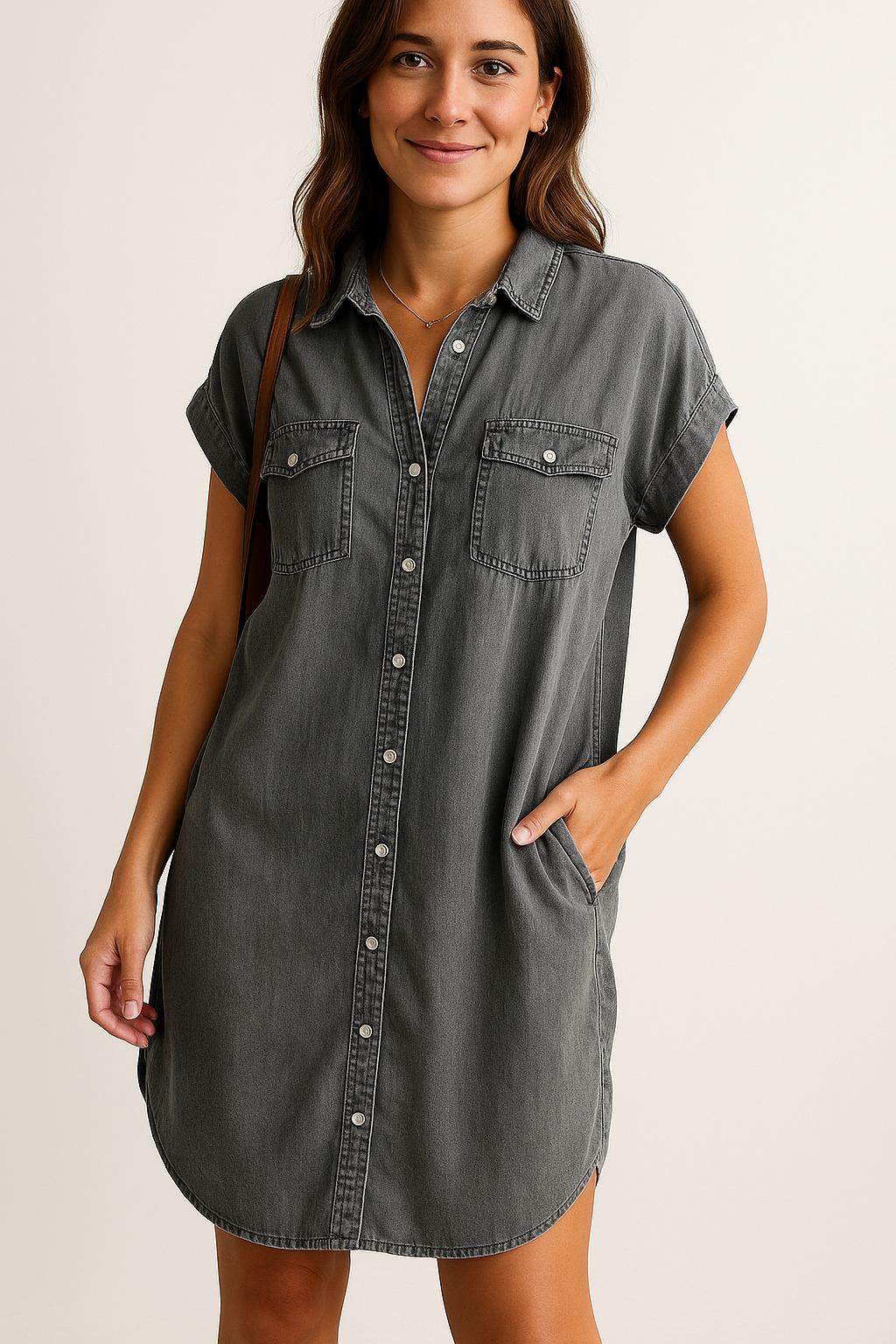 Lise - Modern Denim Shirt Dress