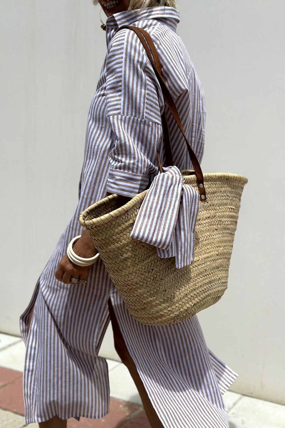 Caitlin – Elegant Striped Shirt Dress