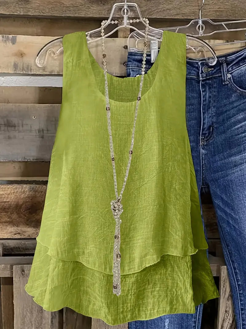 Cassandra - Ruffled Viscose Tank Top