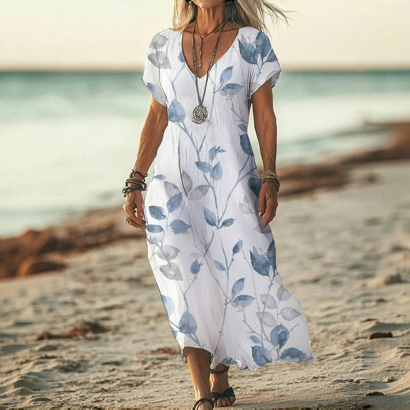 Emma Leaf Print Dress