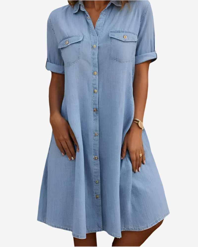 Mariline - Casual Denim Shirt Dress