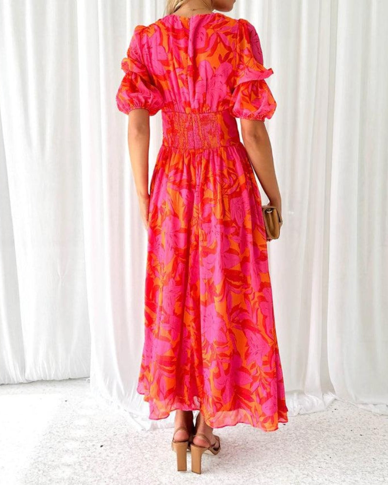Derana – Long Red and Pink Dress