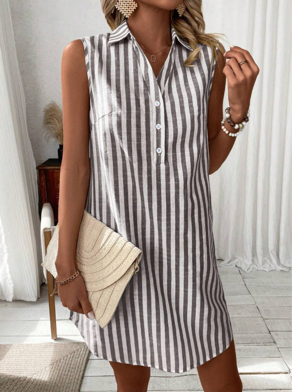 Ann™ - Timeless Striped Shirt Dress