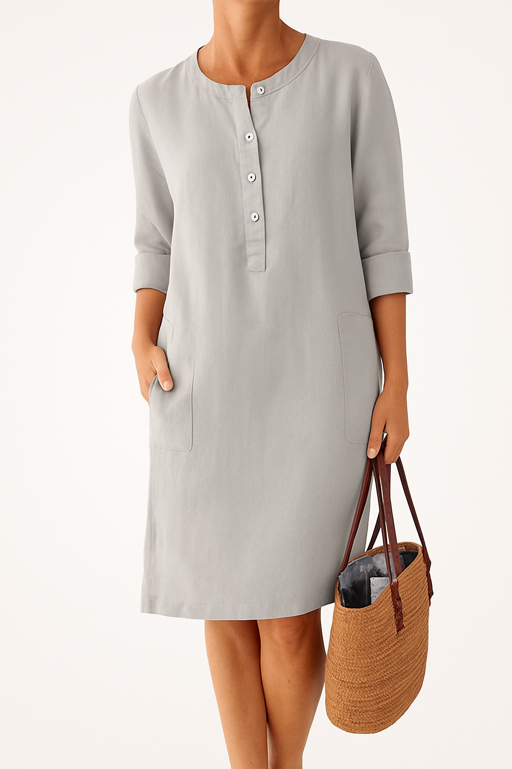 Emilie - Long Sleeve Linen Dress