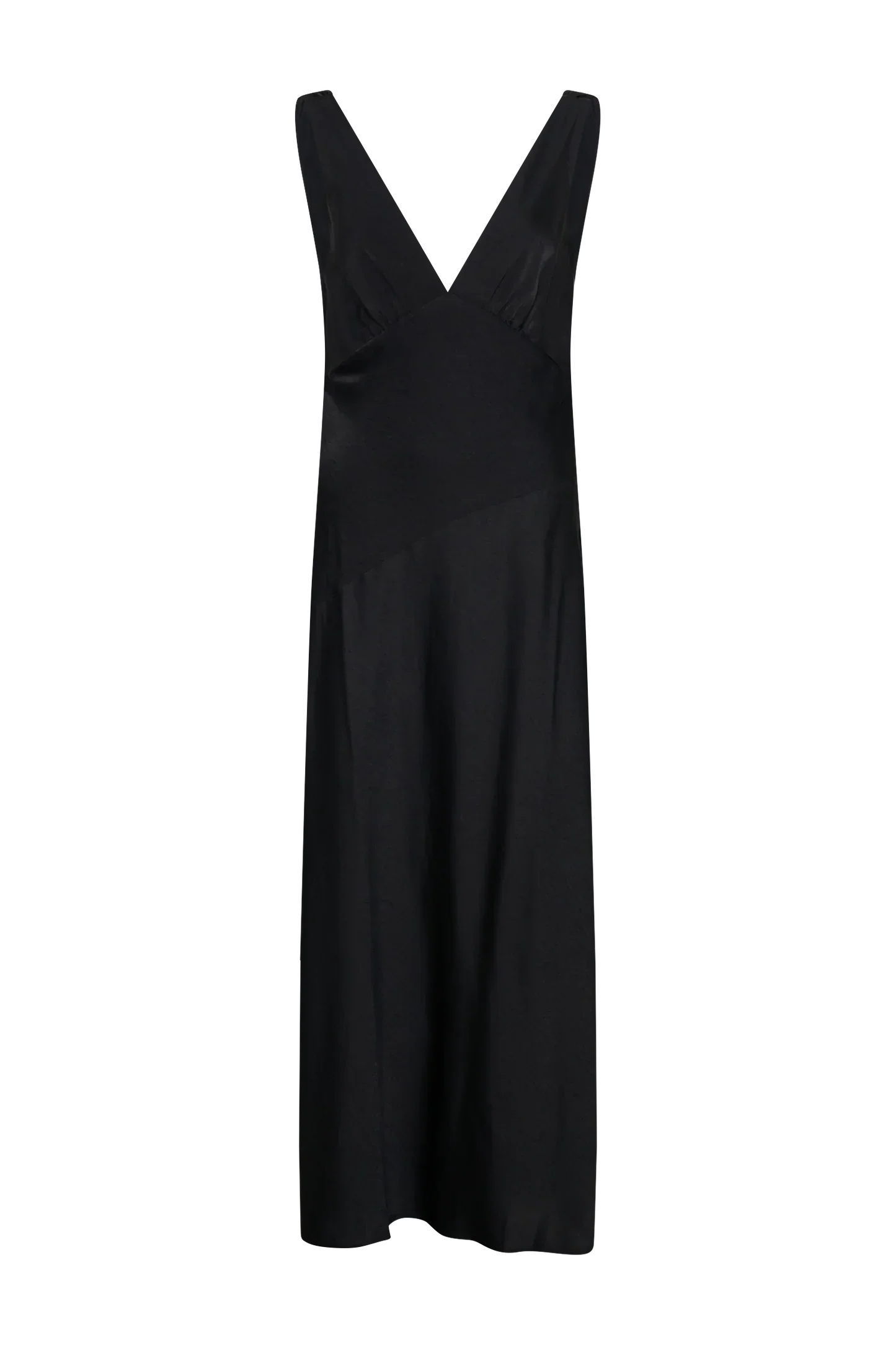 Nadia - Long Satin Dress with Draped Back