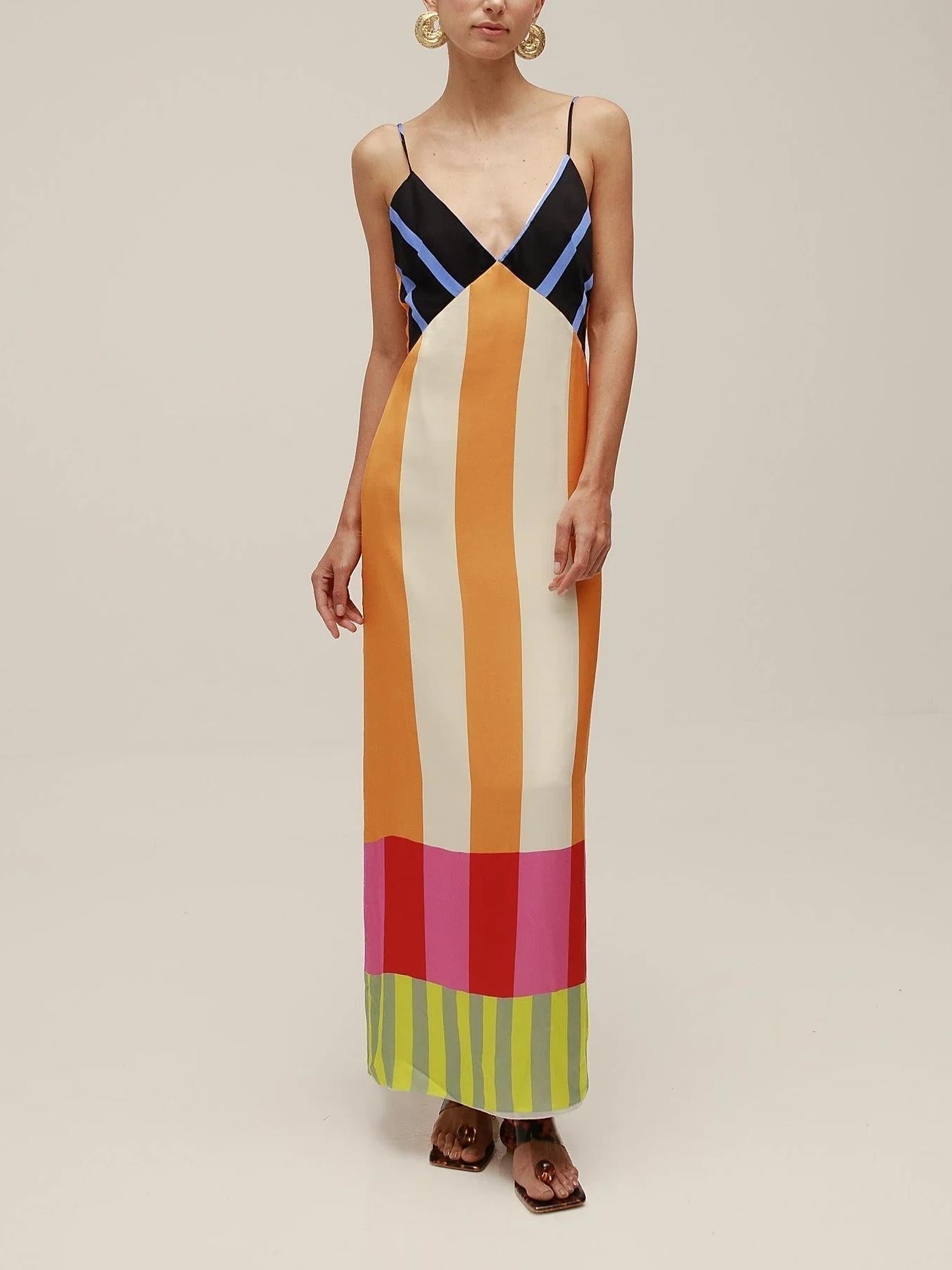 Paloma – Long Dress with Colorful Stripes