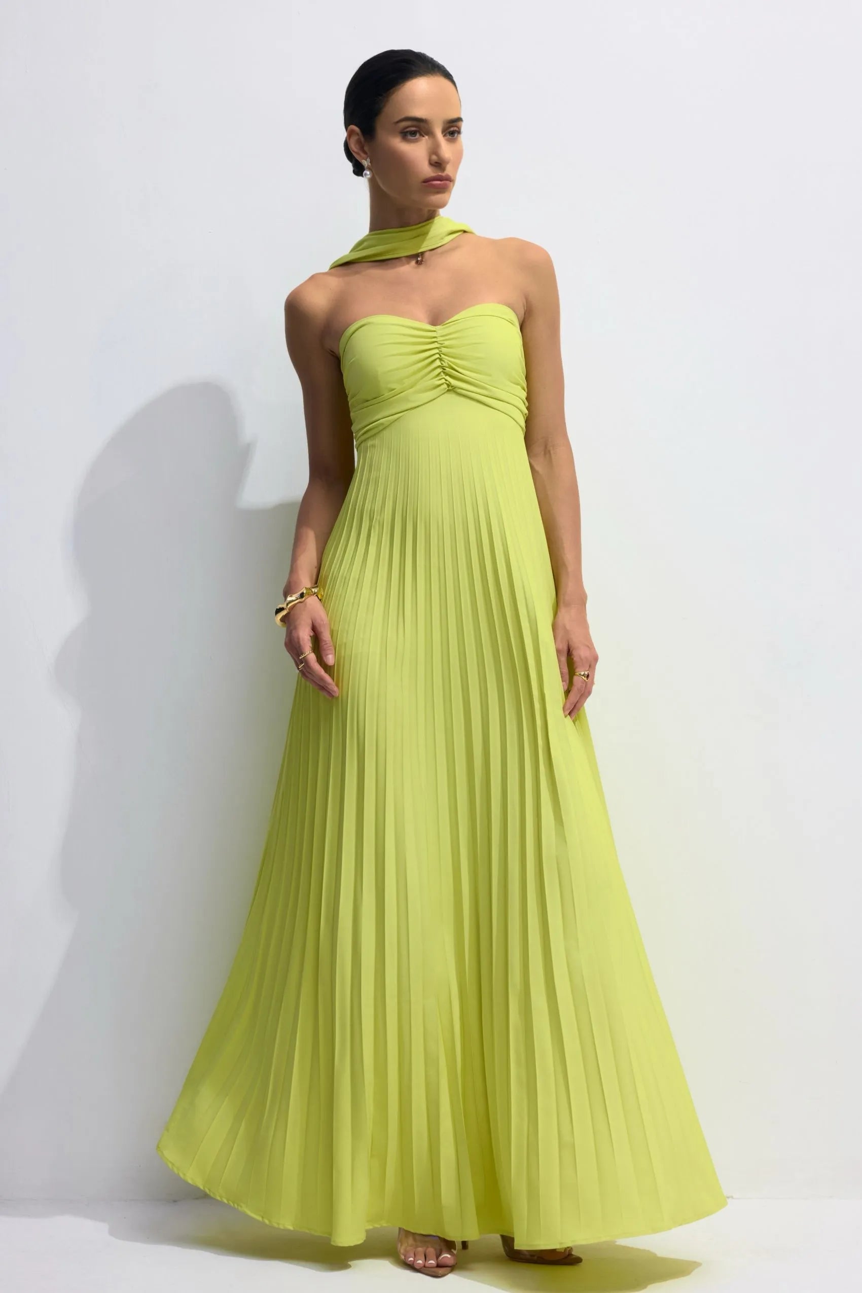 Isavelle – Strapless Pleated Long Dress