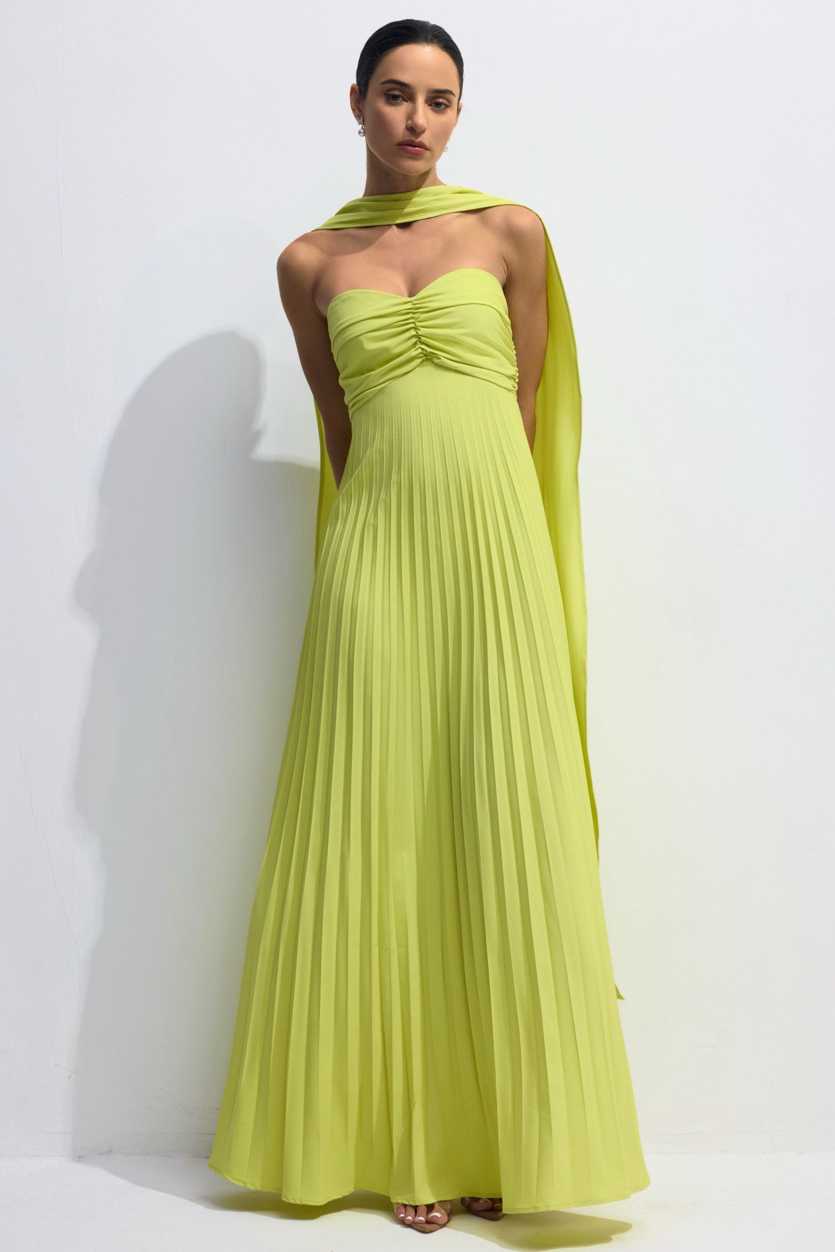 Isavelle – Strapless Pleated Long Dress
