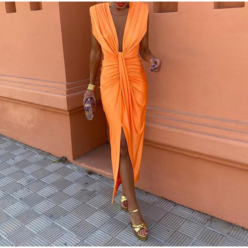 Isabelle – Evening Dress with Deep Neckline