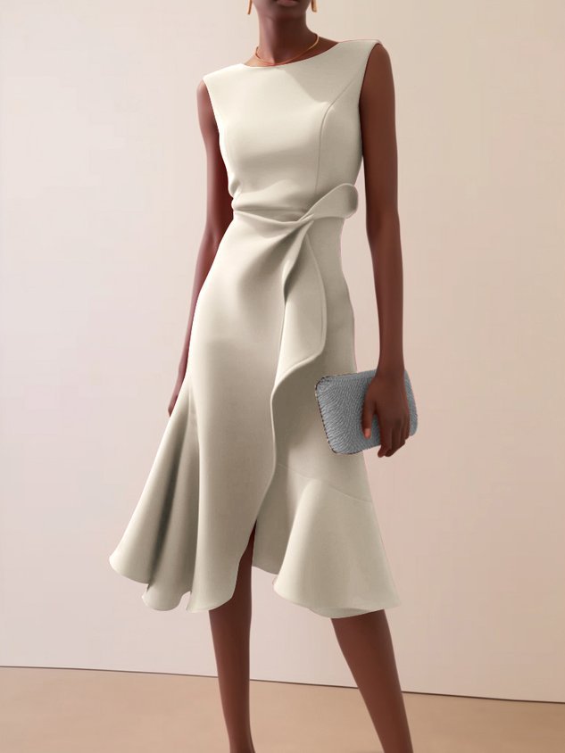 Sonia - Asymmetrical Draped Midi Dress