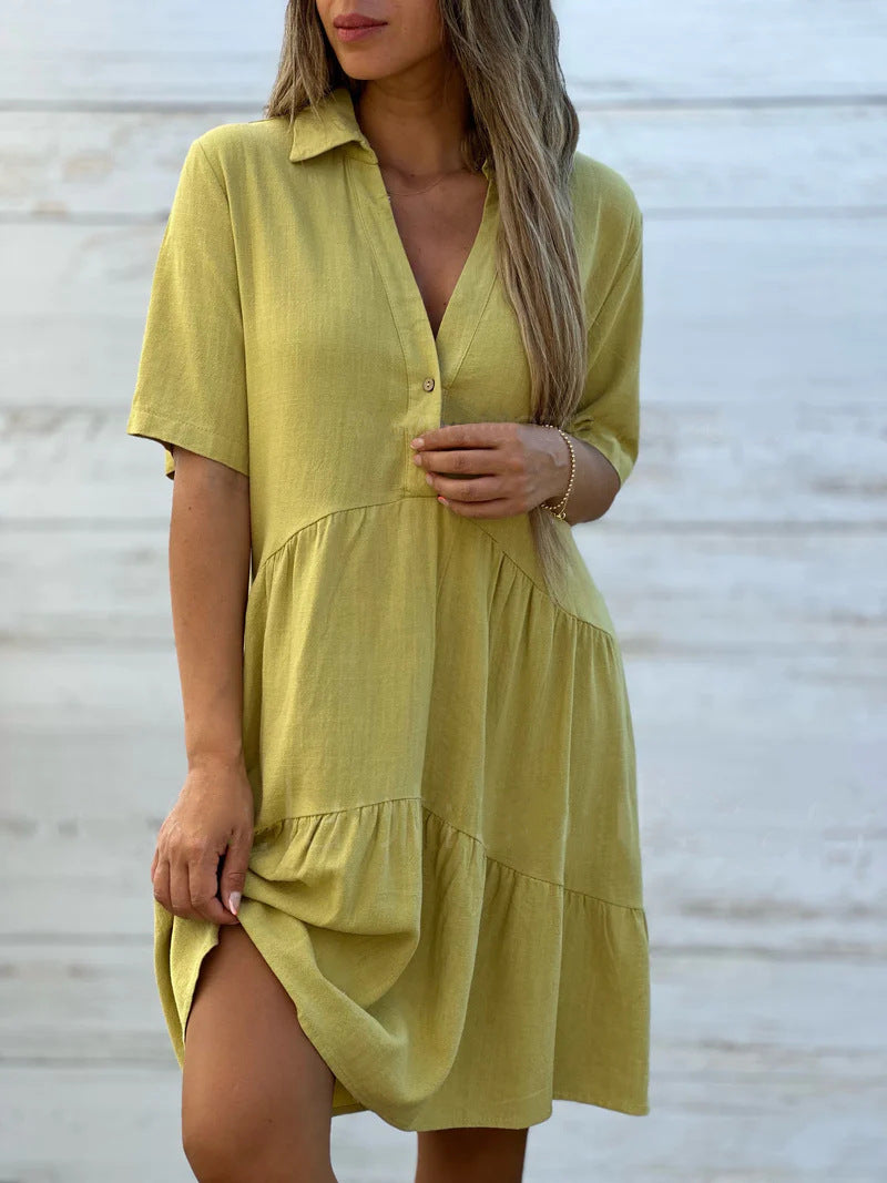 Josianne - Casual Summer Linen Dress