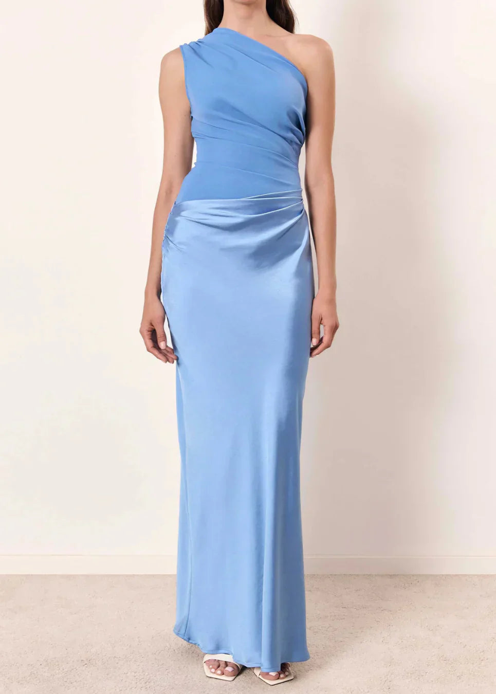 Ginette - One-Shoulder Pleated Maxi Dress