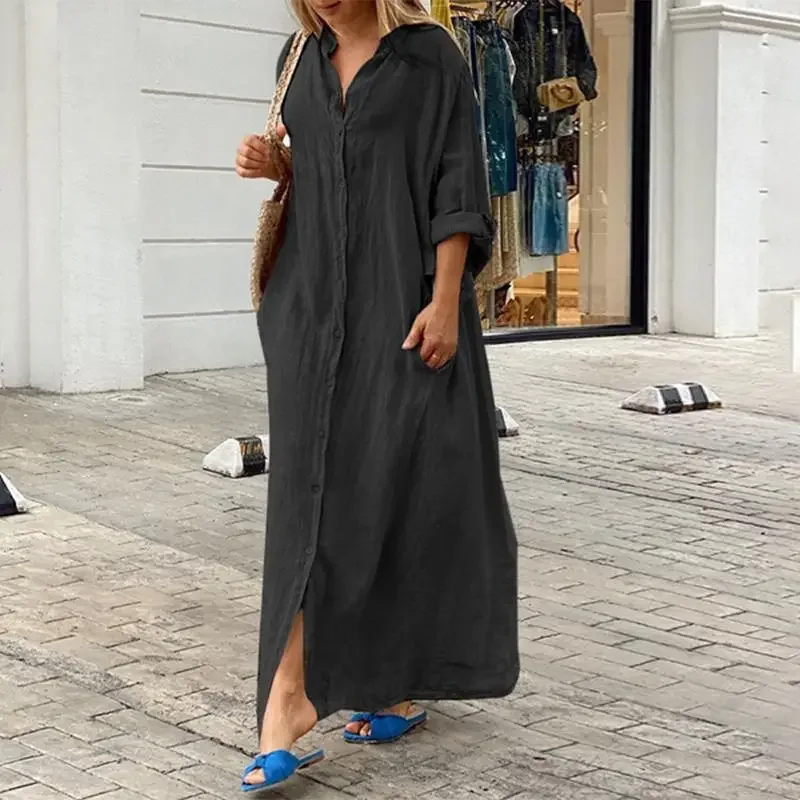 Heidi - Oversized Linen Shirt Dress