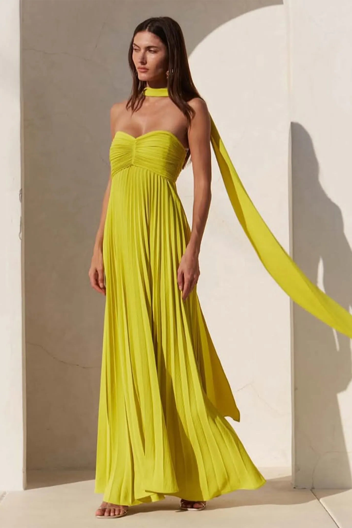 Isavelle – Strapless Pleated Long Dress