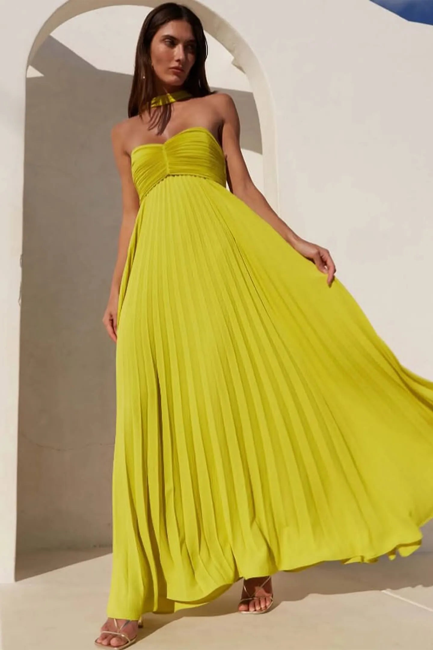 Isavelle – Strapless Pleated Long Dress