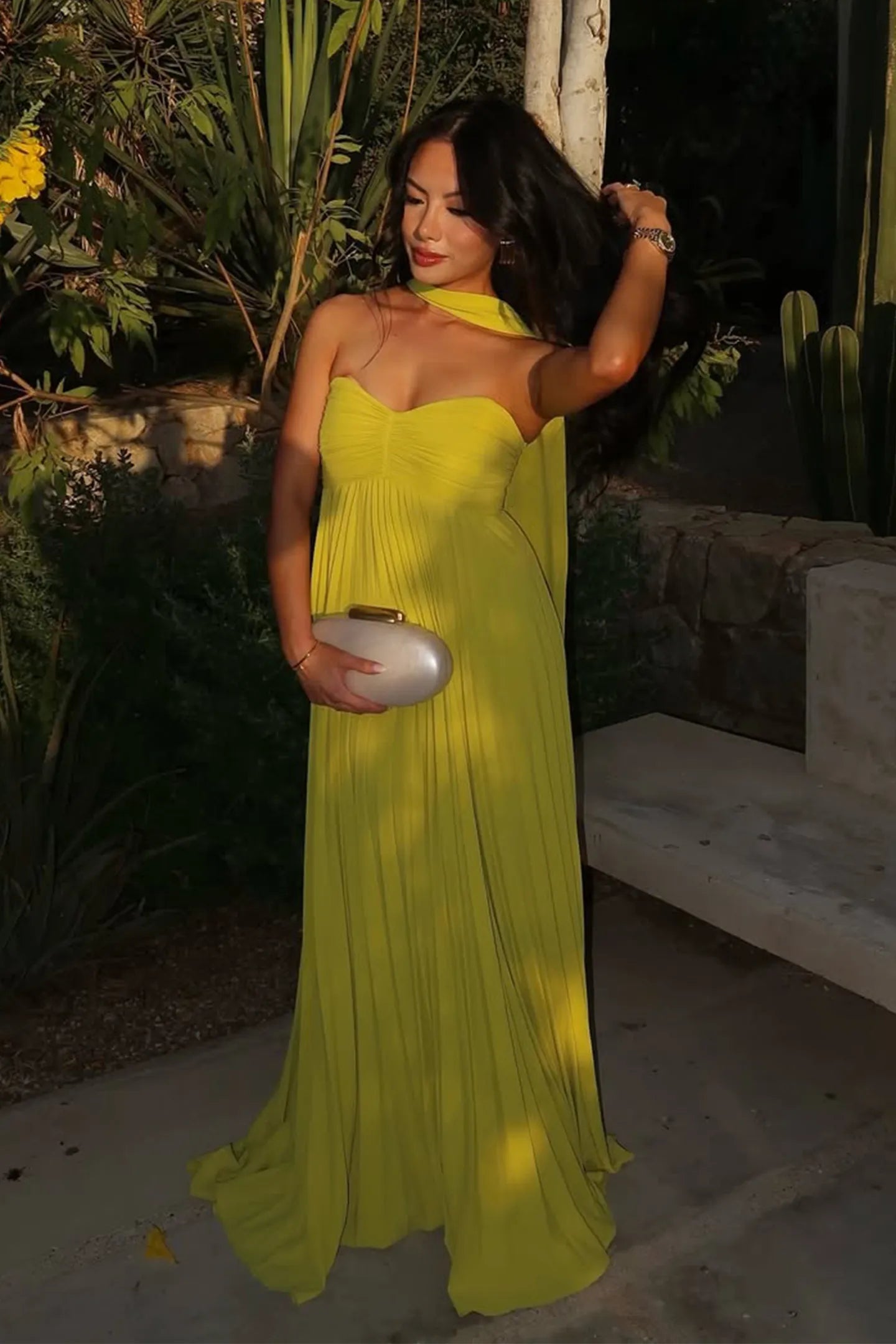 Isavelle – Strapless Pleated Long Dress