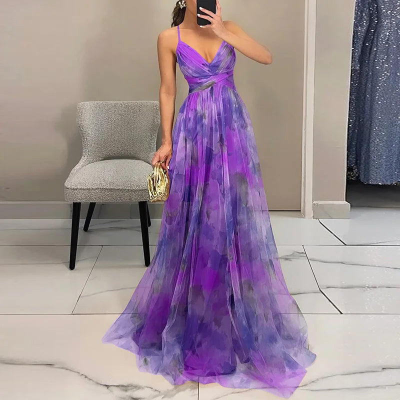 Giselle – Enchanting Long Floral Print Dress