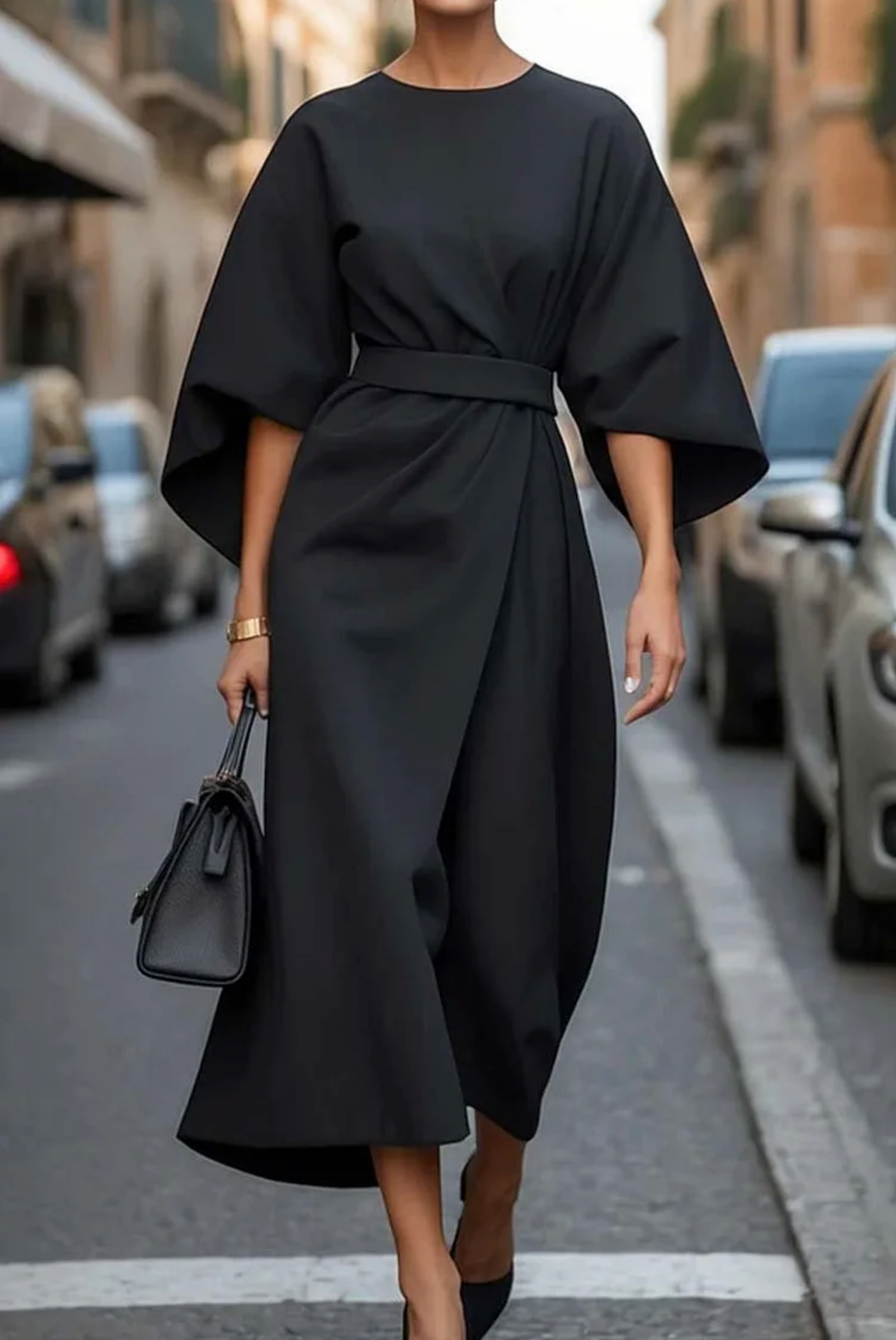 Luciana - Elegant Lantern Sleeve Dress