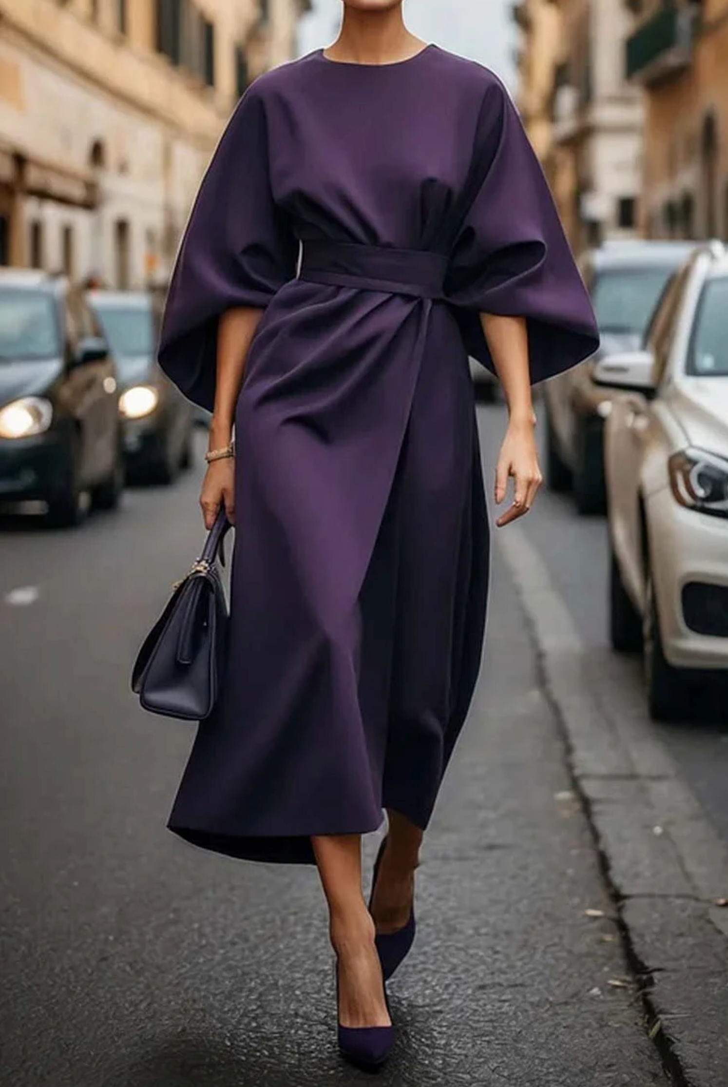 Luciana - Elegant Lantern Sleeve Dress
