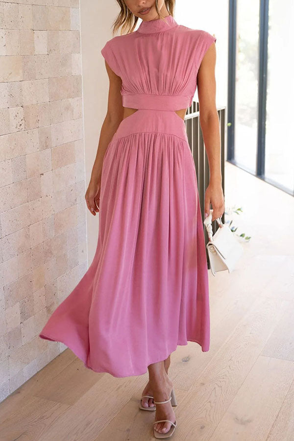 Quincy – Midi Dress with Cut-Out and Pockets