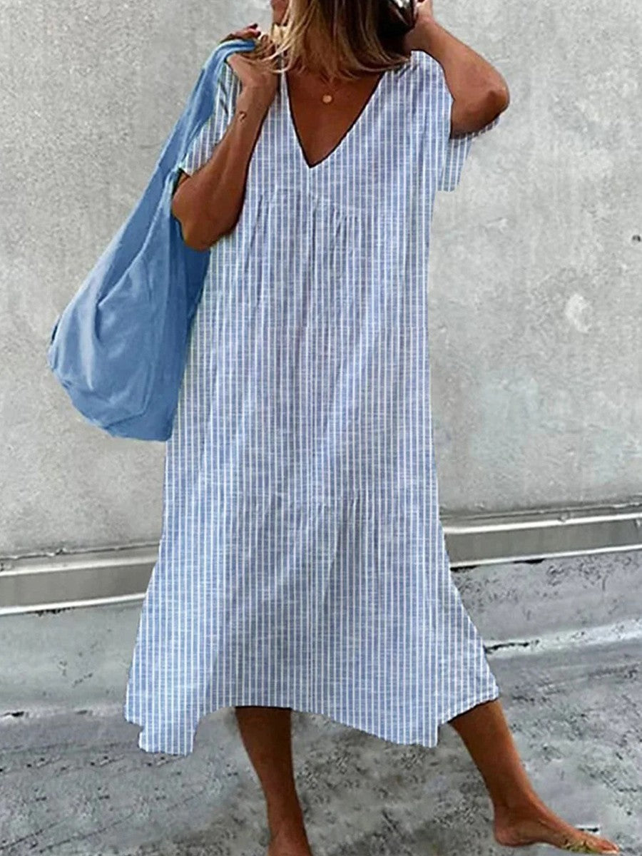 Sarah™ - Striped Midi Elegance