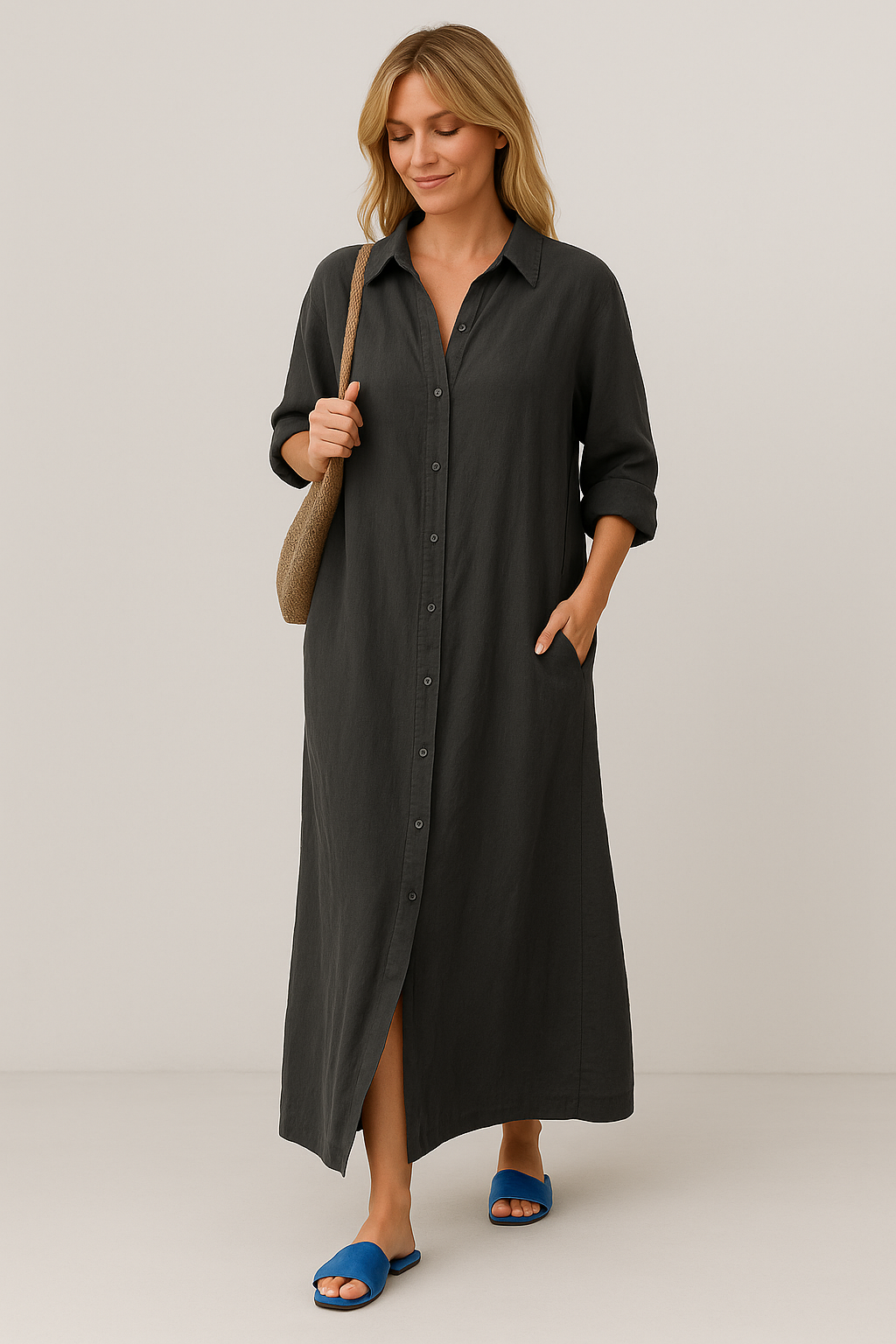 Heidi - Oversized Linen Shirt Dress