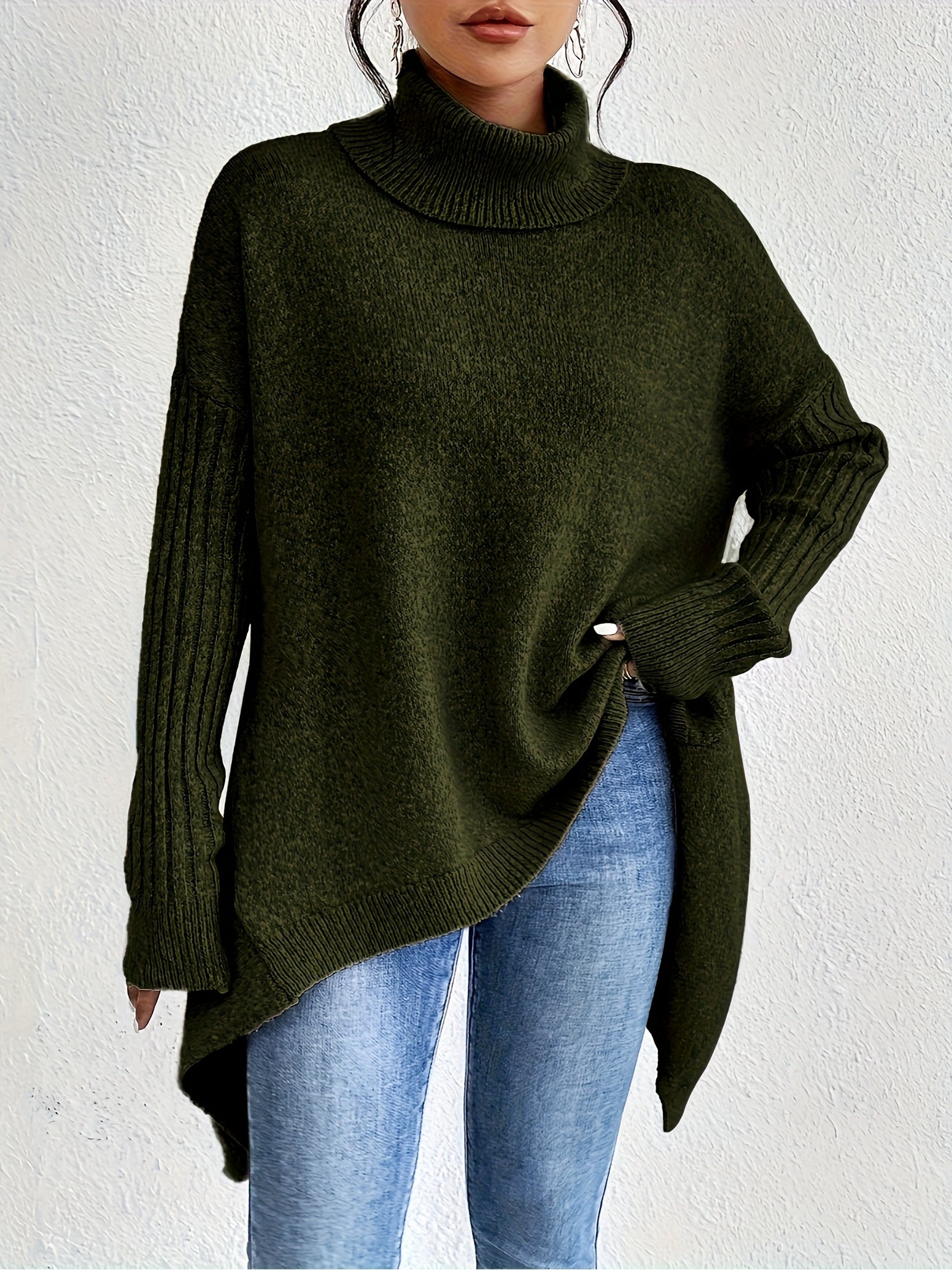 Elena - Luxe Knit High Neck Sweater