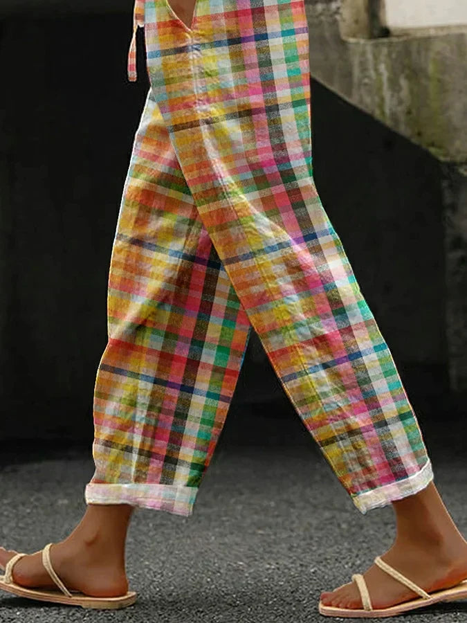 Laura Checkered Relaxed Trousers