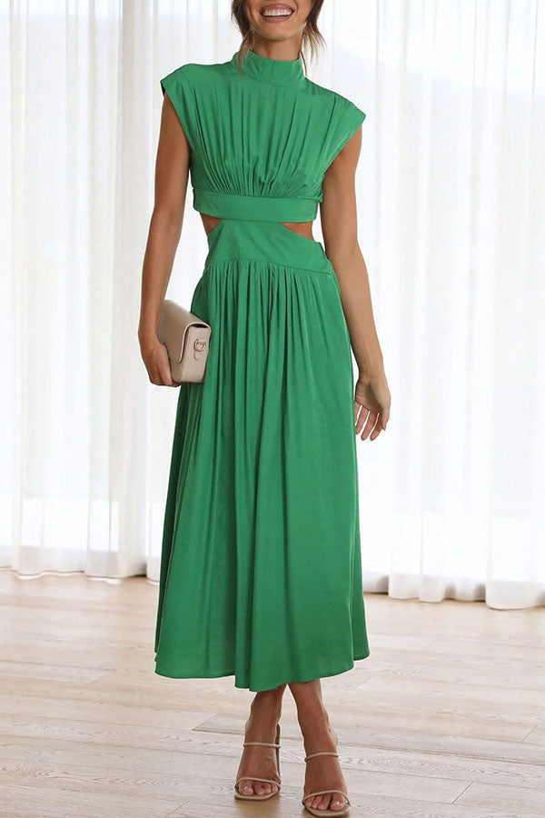 Quincy – Midi Dress with Cut-Out and Pockets
