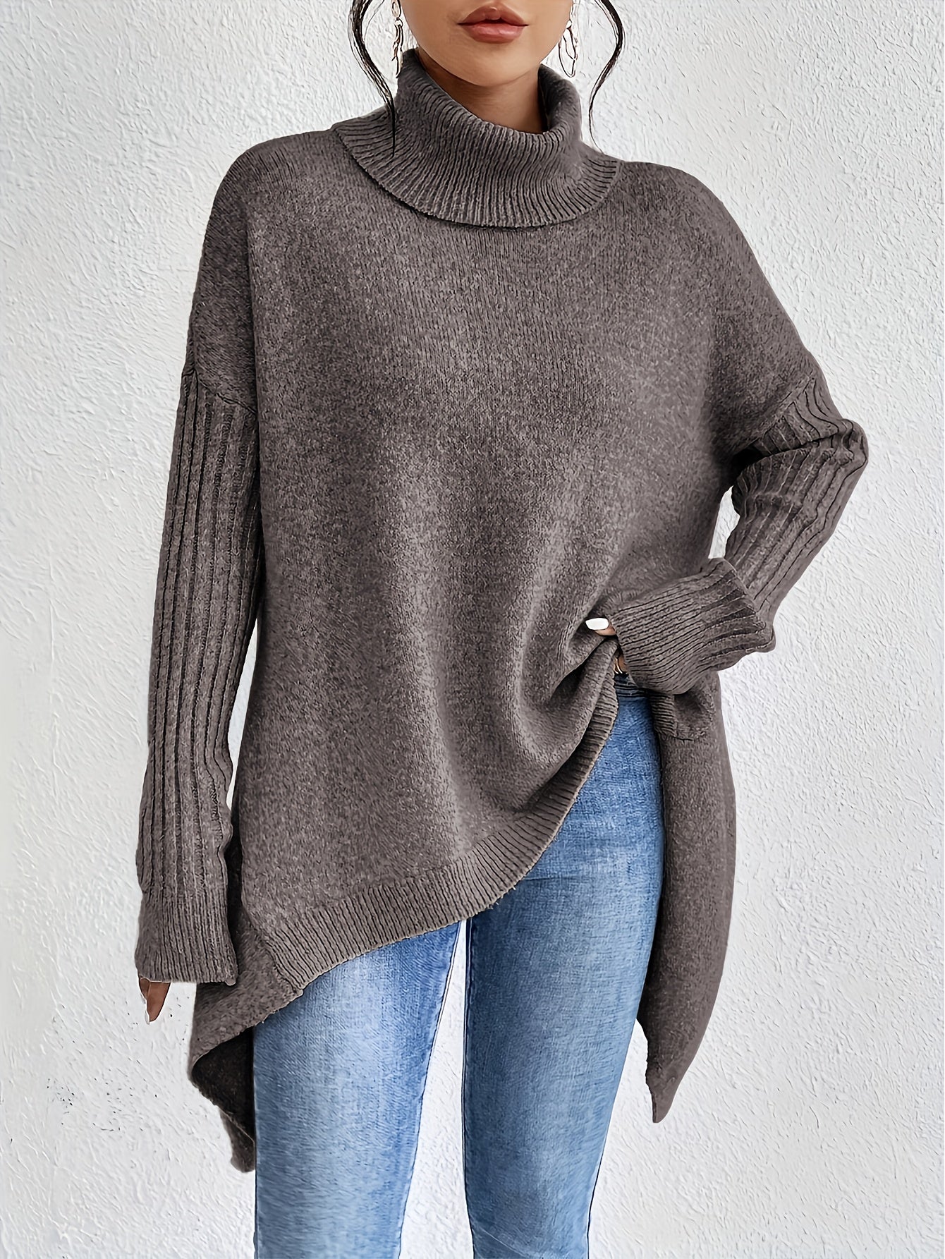 Elena - Luxe Knit High Neck Sweater