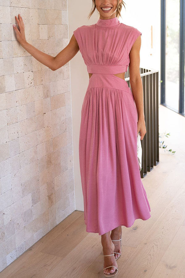 Quincy – Midi Dress with Cut-Out and Pockets