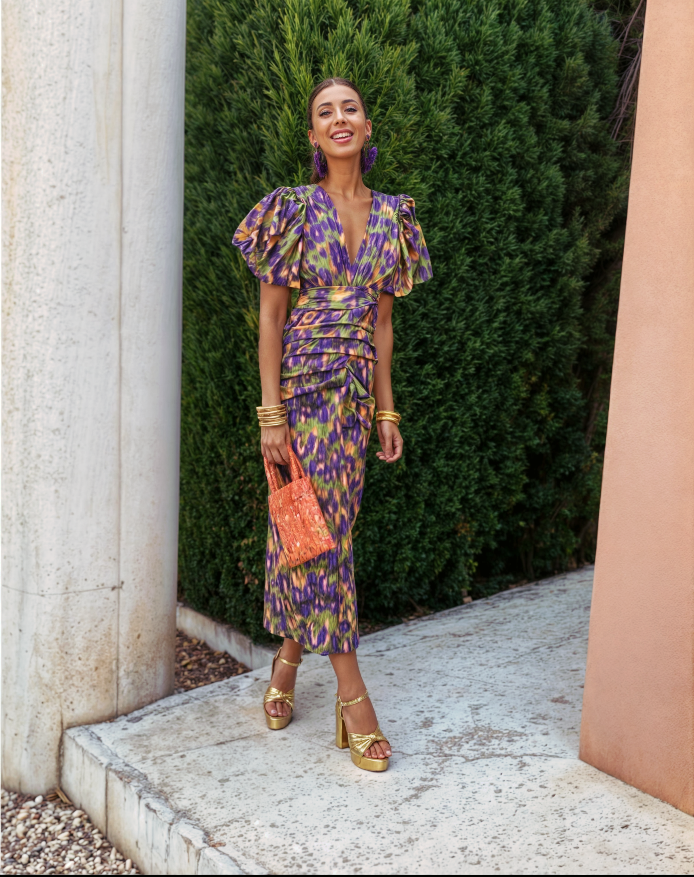 Marisol – Colorful Pleated Dress
