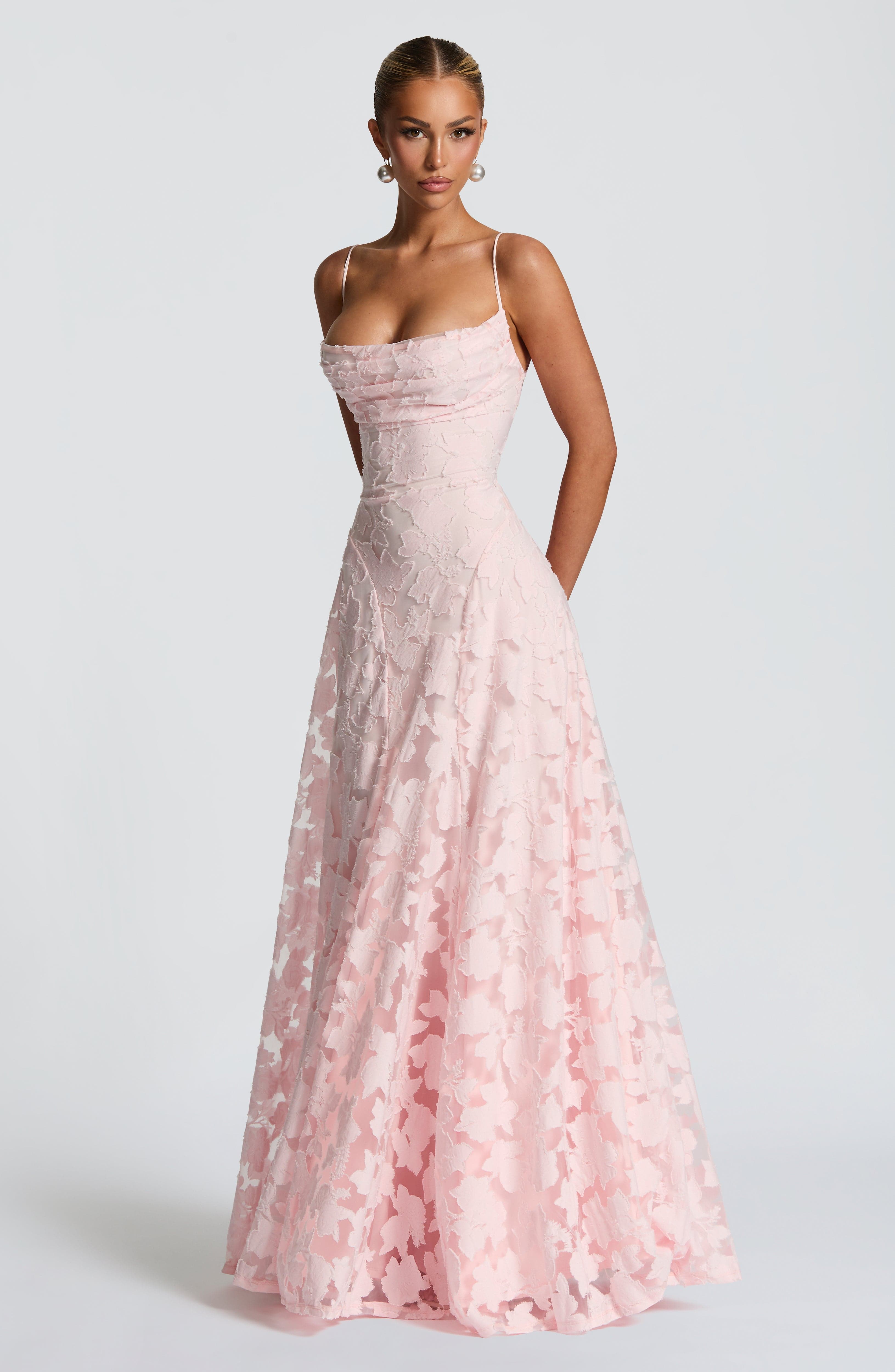 Francisa - Long Lace Corset Maxi Dress