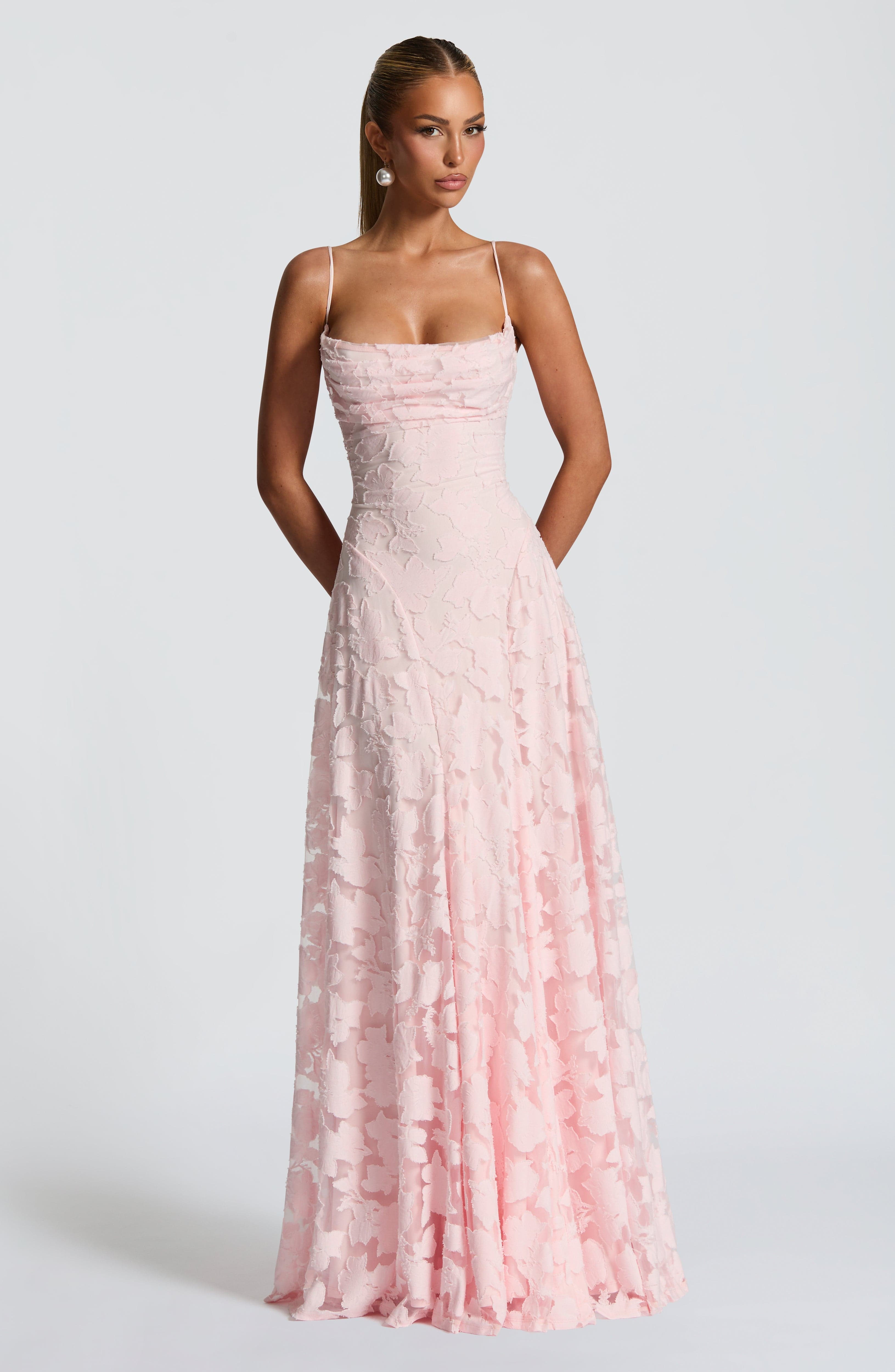 Francisa - Long Lace Corset Maxi Dress