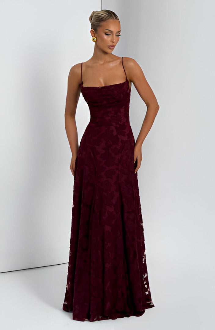 Francisa - Long Lace Corset Maxi Dress