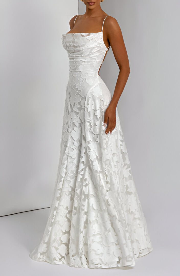 Francisa - Long Lace Corset Maxi Dress