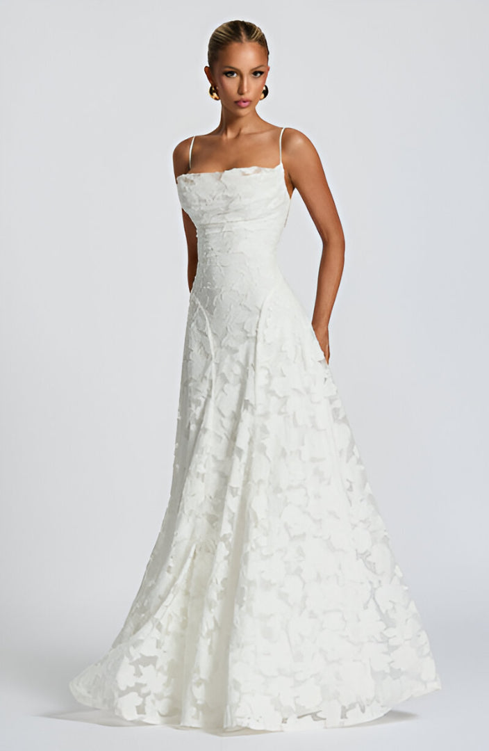 Francisa - Long Lace Corset Maxi Dress