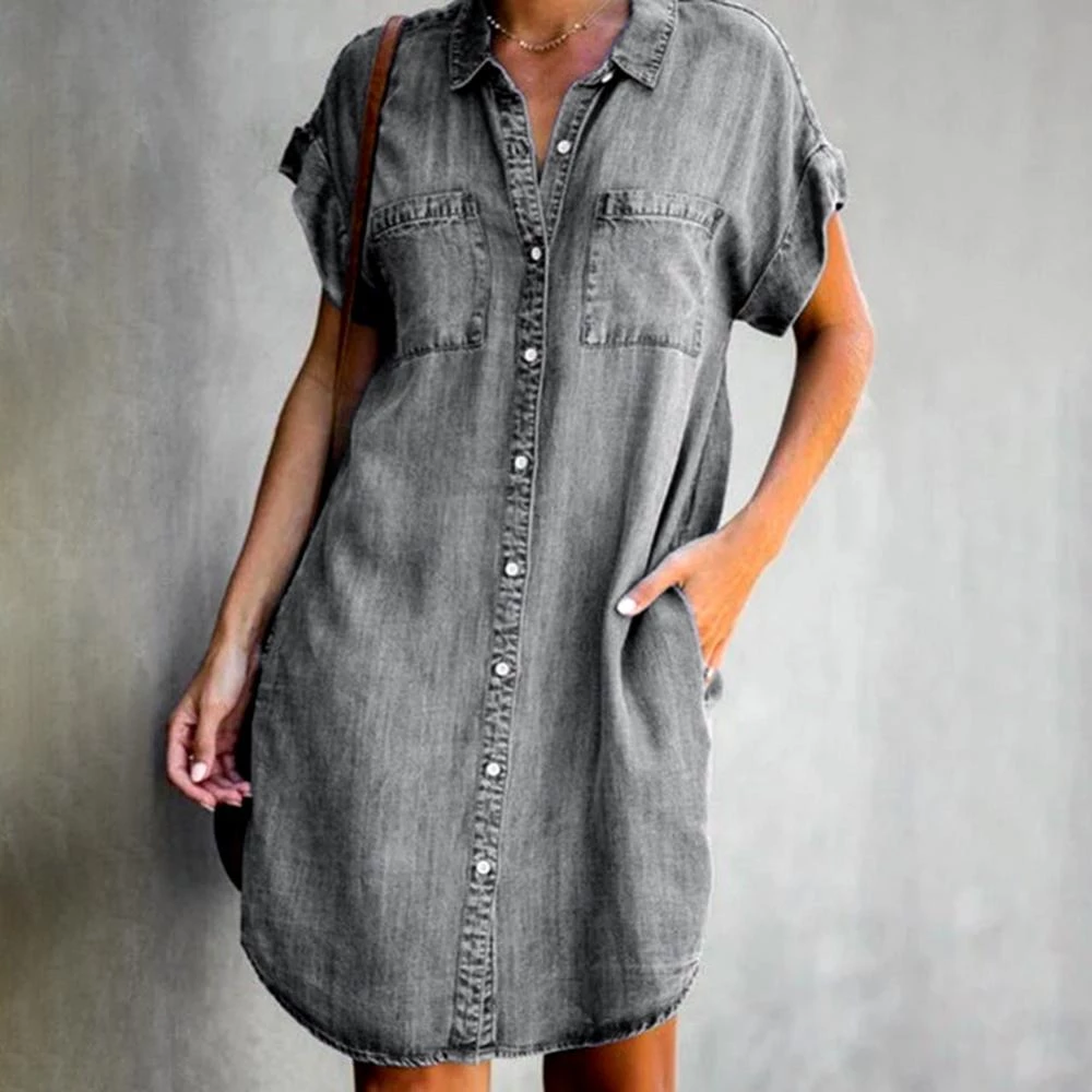 Lise - Modern Denim Shirt Dress