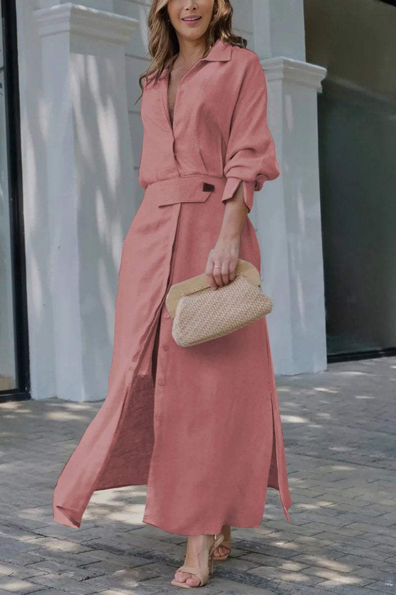 Jeanette – Long Dress with V-Neck