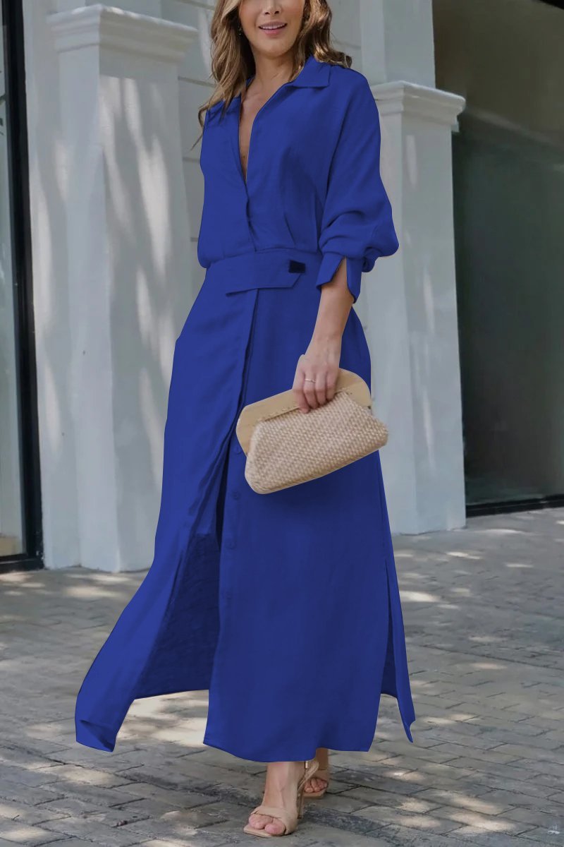 Jeanette – Long Dress with V-Neck