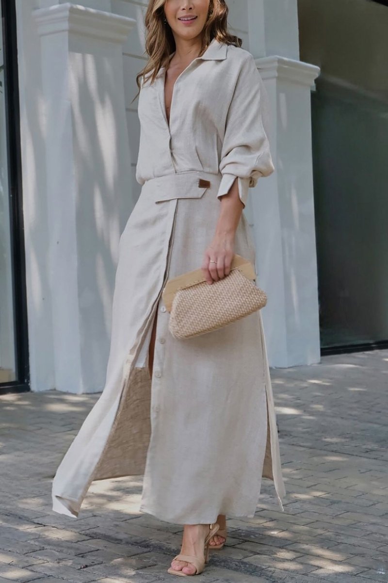Jeanette – Long Dress with V-Neck