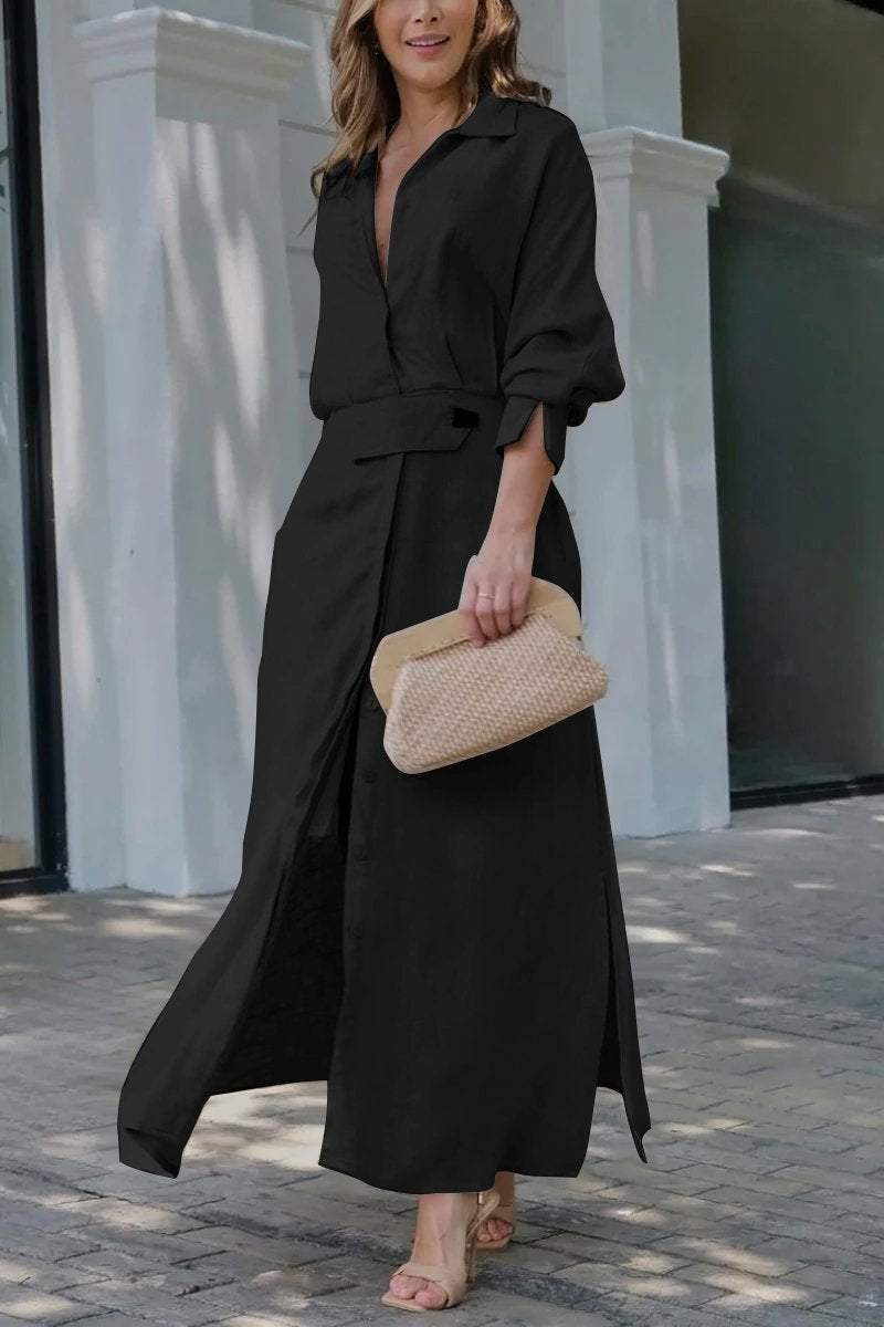 Jeanette – Long Dress with V-Neck