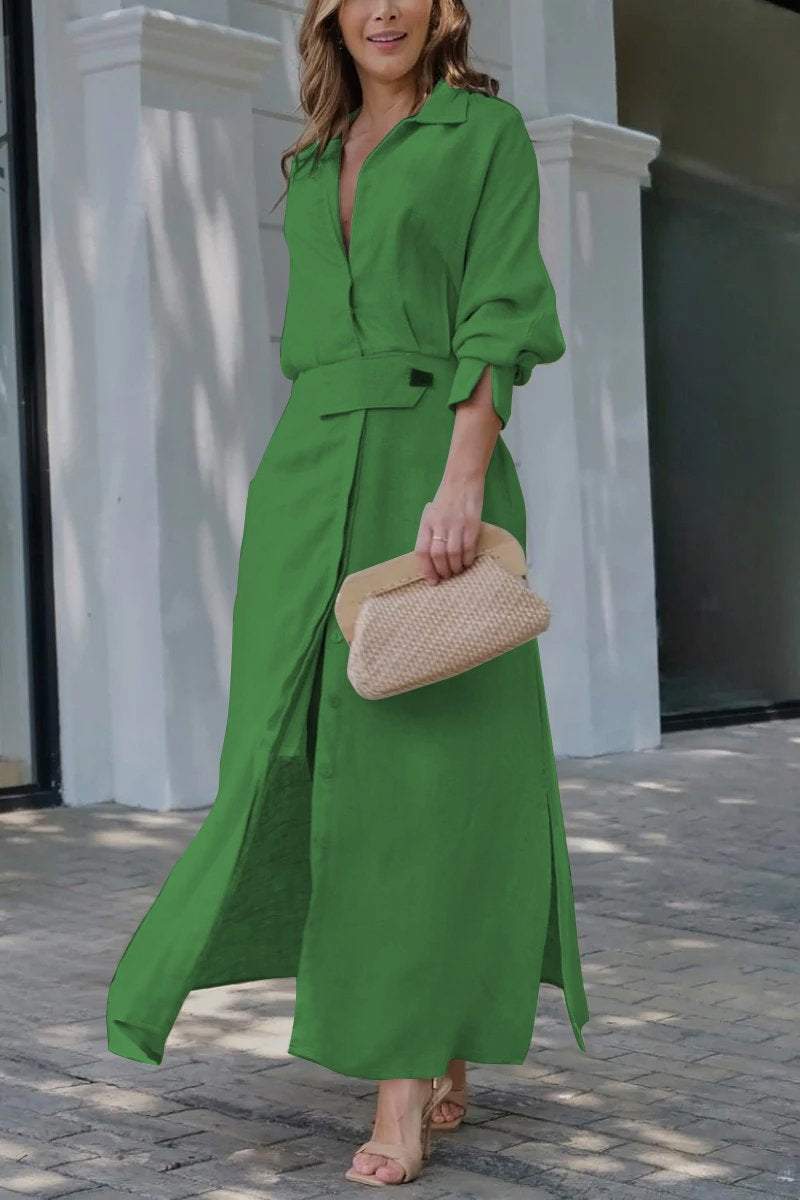 Jeanette – Long Dress with V-Neck