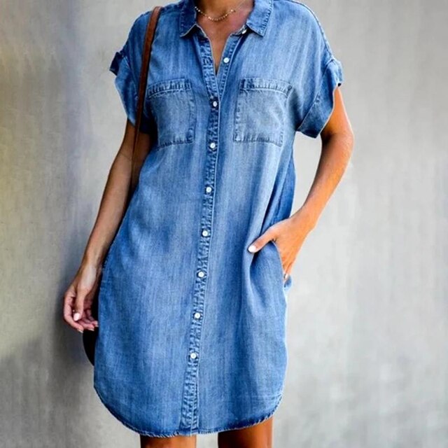 Lise - Modern Denim Shirt Dress