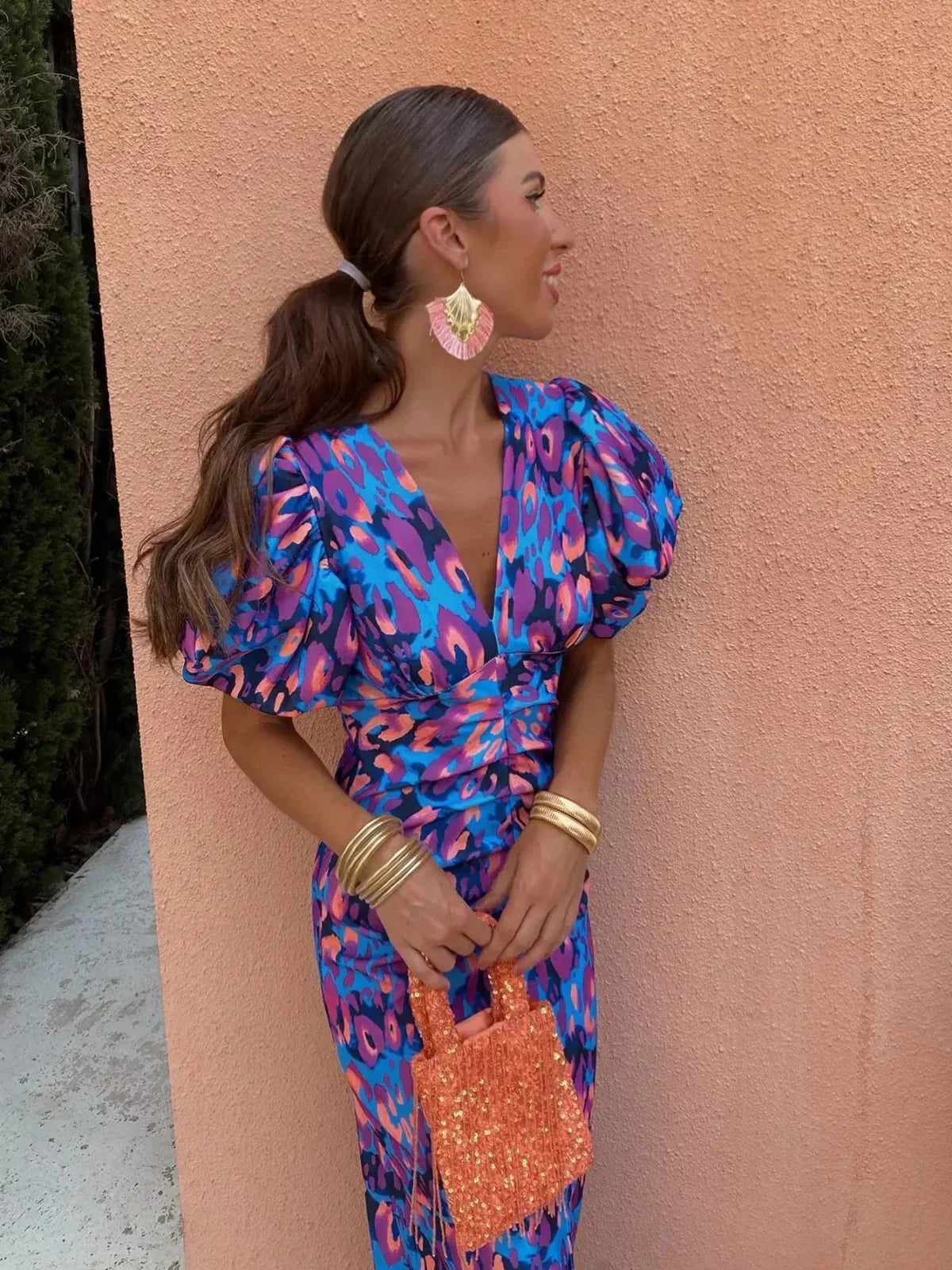 Marisol – Colorful Pleated Dress