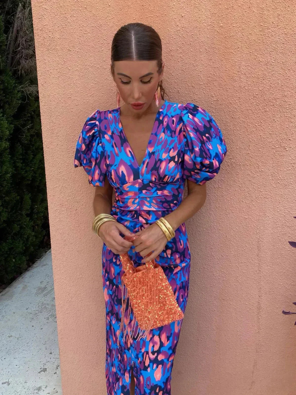 Marisol – Colorful Pleated Dress